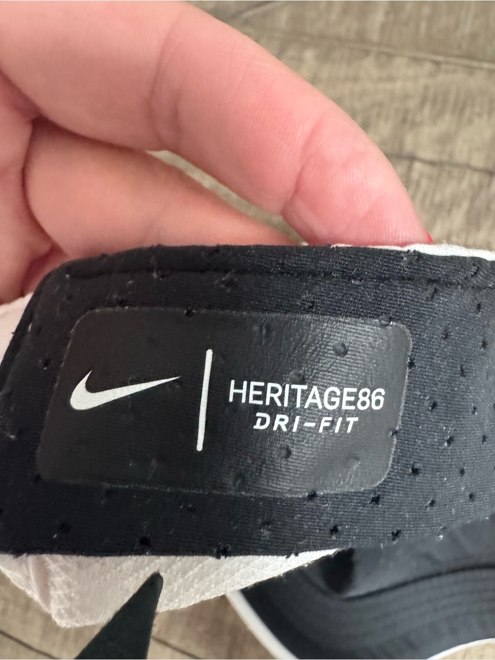 Nike White Cap with Black Swoosh - Perforated Dri-FIT O/S - Picture 6 of 6